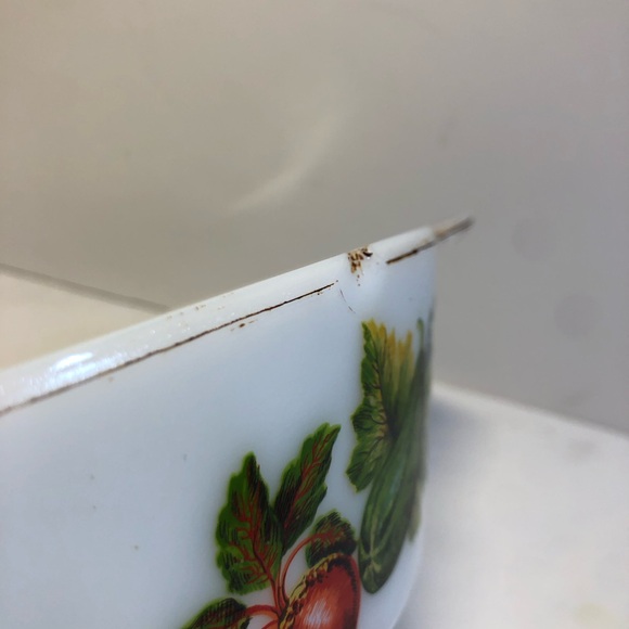 Vintage 1960s Pyrex Jaj Lidded Oval Casserole Dish Vegetable Pattern - Picture 11 of 16